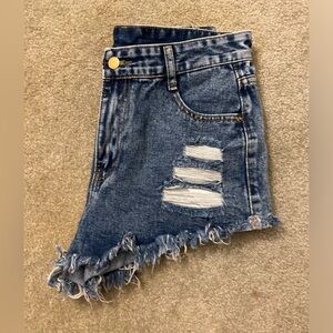 SHEIN Distressed Jean Shorts